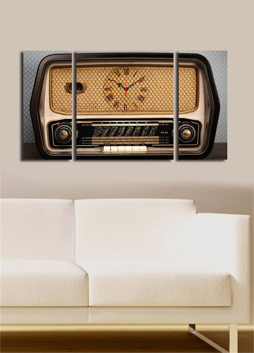 Wallity Reloj de Pared Decorativo de Lienzo (3 Piezas) 3P204045CS-7